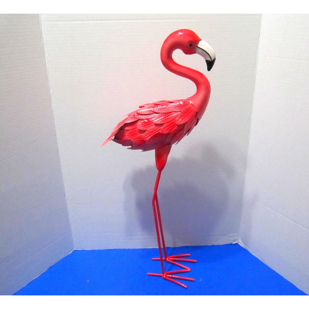 NEW Metal Flamingo Statue Figurine Home Decor Florida Souvenir